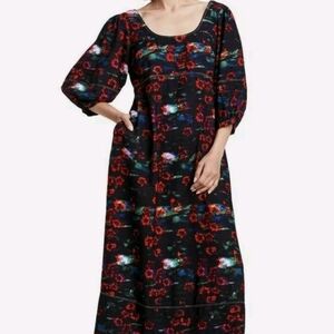 Rachel Comey Dark Technicolor Floral Midi Dress 16